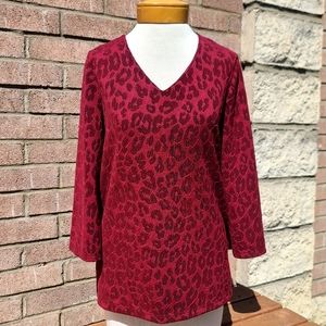 Travel Elements red leopard top